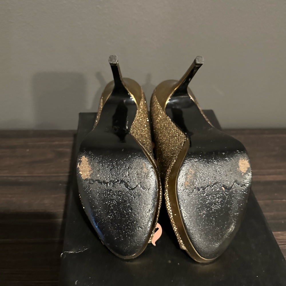 Nina gold metallic open toe heel - Picture 5 of 6